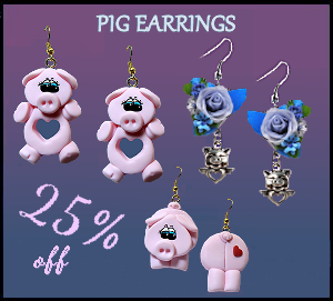 pig earrings