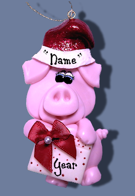 Pig with present Ornament