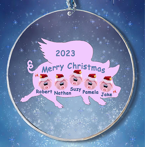 Pig Personalized Ornament for 5