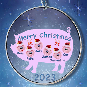 Pig Personalized Ornament for 6