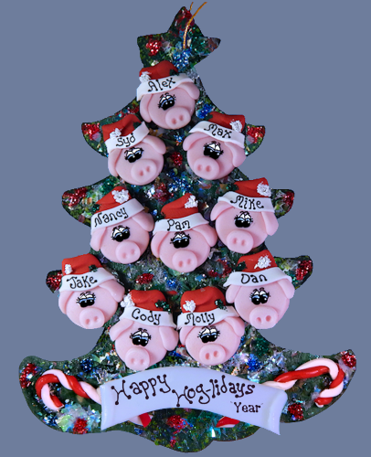 Pig Family Personalized Tree of 10
