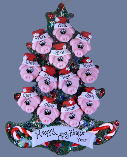 Pig Family Personalized Tree of 12