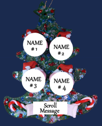 Pig Family Personalized Tree of 4